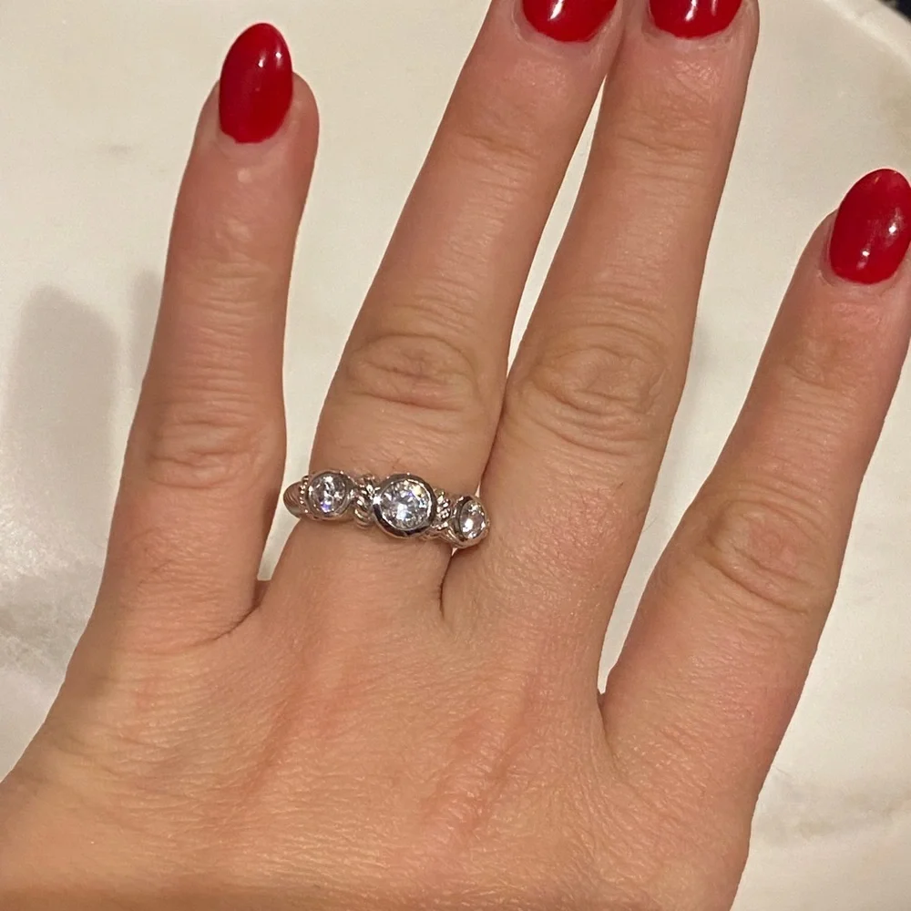 Judith Ripka Sterling silver CZ ring
